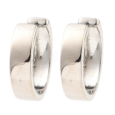Brass Thick Hoop Earrings EJEW-I289-10A-P-1