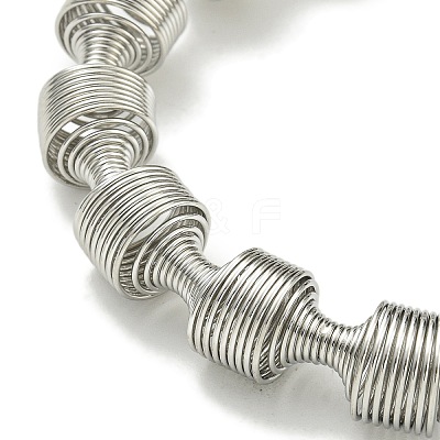 Non-Tarnish 304 Stainless Steel Spring Column Bracelets BJEW-H617-05P-1