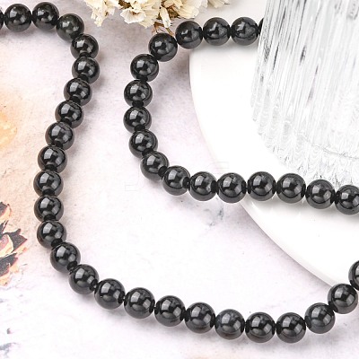 Natural Obsidian Bead Strands X-G-R173-8mm-02-1