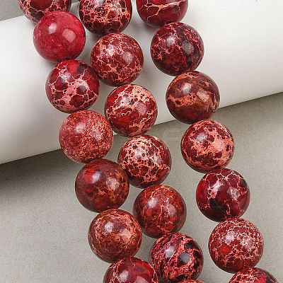 Dyed Natura Imperial Jasper Beads Strands GG-CBAF9E5-A01-14mm-D-1