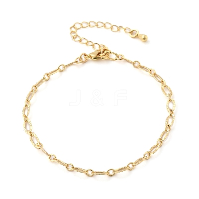 Brass Cable Chain Bracelets for Women Men BJEW-F494-05G-1