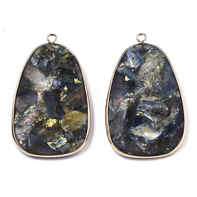 Assembled Synthetic Pyrite and Kyanite/Cyanite/Disthene Big Pendants G-R481-04-1