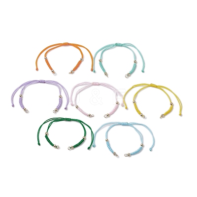 7 Colors Braided Nylon Cord Sets for DIY Bracelet Making AJEW-JB01240-1