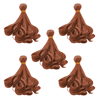 5Pcs High Temperature Fiber Long Pear Perm Hairstyle Doll Wig Hair DOLL-DC0001-05B-1