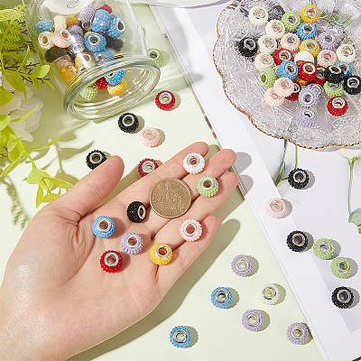 96Pcs 8 Colors Resin European Beads RESI-SC0005-85-1