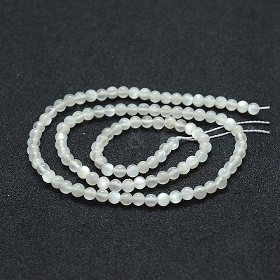 Natural White Moonstone Beads Strands X-G-P342-02A-4mm-AA-1