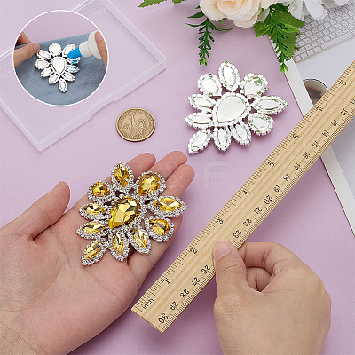 2Pcs Glass Rhinestone Cabochons RGLA-FG0001-28S-05-1