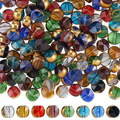160Pcs 8 Colors Transparent Glass Beads GLAA-SC0003-52-1