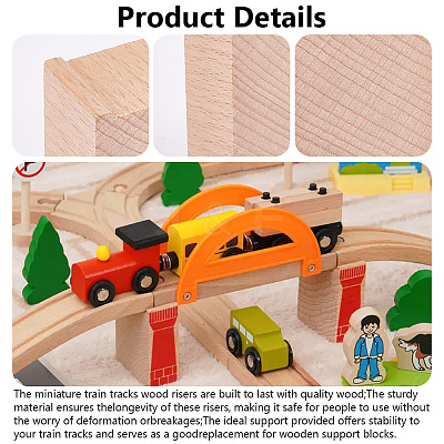 Wooden Train Track Risers WOOD-WH0029-57-1