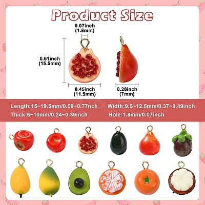 12Pcs 12 Styles Brass Acrylic Pendants OACR-CJ0002-68-1