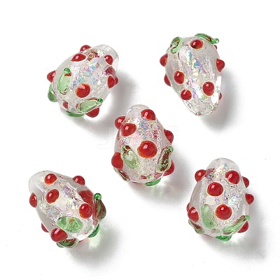 Handmade Foil Lampwork Bumpy Beads Strands FOIL-Z001-05D-1