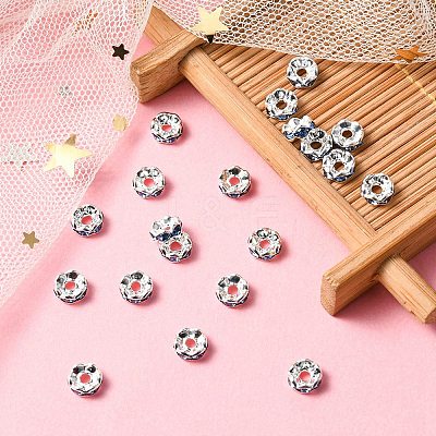Brass Rhinestone Spacer Beads RB-YW0001-05B-03S-1