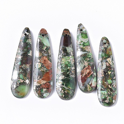 Synthetic Regalite/Imperial Jasper/Sea Sediment Jasper Pendants G-S366-006C-1