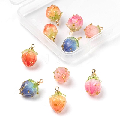 10Pcs 5 Colors Handmade Flower Pendants KY-LS0001-06-1