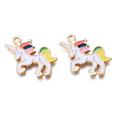 Rack Plating Alloy Enamel Pendants ENAM-T011-136B-1
