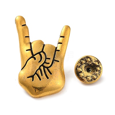 Tibetan Style Gesture Alloy Brooches JEWB-C030-02AG-1