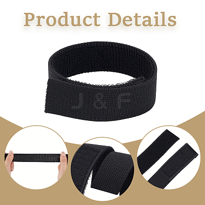 100Pcs Nylon with Polyester Elastic Hook and Loop Straps DIY-CN0004-65-1
