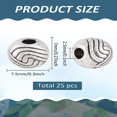 25Pcs Tibetan Style Alloy Spacer Beads FIND-LP0001-49-1