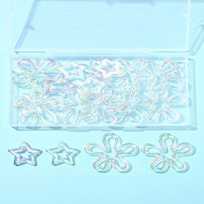 20Pcs 2 Styles Plated UV Acrylic Beads TACR-FS0001-61-1