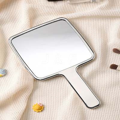 ABS Plastic & Glass Square Shaped Makeup Mirror AJEW-WH0314-906-1