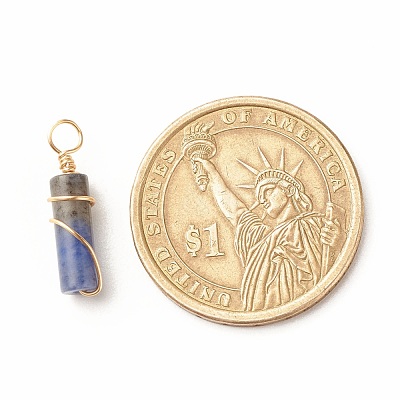 Natural Sodalite Pendants PALLOY-JF01453-03-1