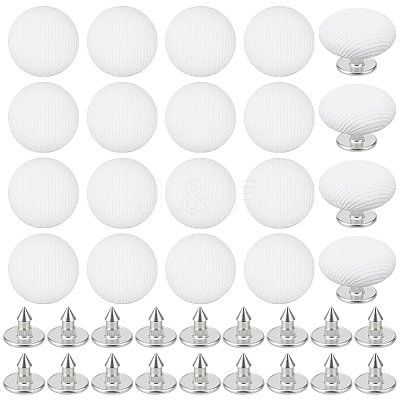 24Pcs Pure Cotton Covered Iron Buttons BUTT-BC0001-19C-1
