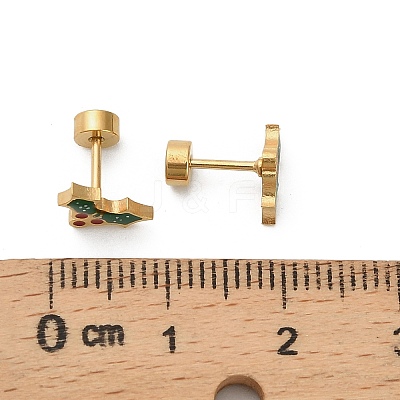 Christmas 304 Stainless Steel Stud Earrings EJEW-A144-01C-G-1