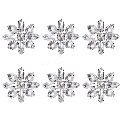 6Pcs Glass Cabochons GLAA-FG0001-31-1