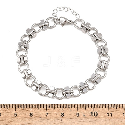 304 Stainless Steel Link Chain Bracelets for Women BJEW-H207-01F-P-1