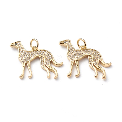 Brass Micro Pave Clear Cubic Zirconia Pendants ZIRC-H110-02G-1