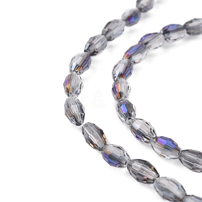 Electroplate Glass Beads Strands X-EGLA-J013-4x6mm-H04-1