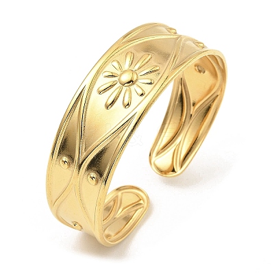 304 Stainless Steel Cuff Bangles BJEW-P302-08G-1