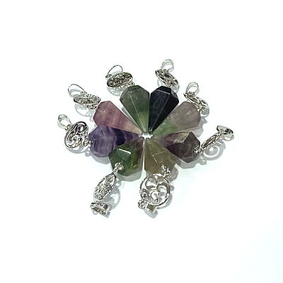 Natural Fluorite Pendants G-O194-01-1