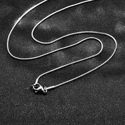 Non-Tarnish 304 Stainless Steel Square Snake Chain Necklaces NJEW-L173-005-P-1