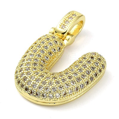 Brass Micro Pave Clear Cubic Zirconia Pendants KK-M279-01G-U-1