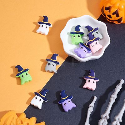 10Pcs 5 Colors Silicone Focal Beads JX776A-1