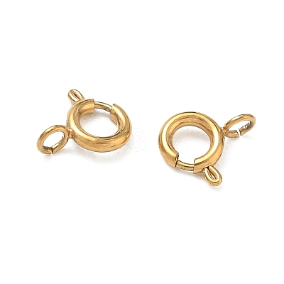 Ion Plating(IP) 304 Stainless Steel Smooth Surface Spring Ring Clasps STAS-D149-01G-01-1