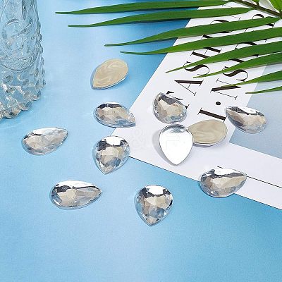 Acrylic Rhinestone Flat Back Cabochons GACR-FG0001-01-1