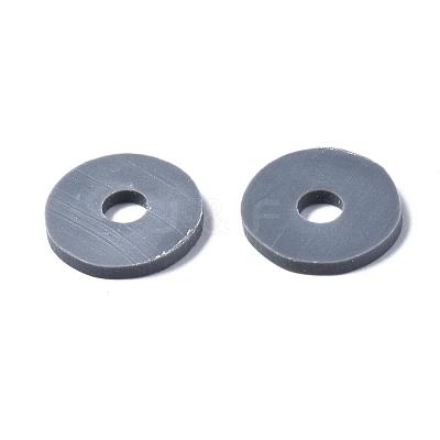 Flat Round Handmade Polymer Clay Beads CLAY-R067-12mm-40-1