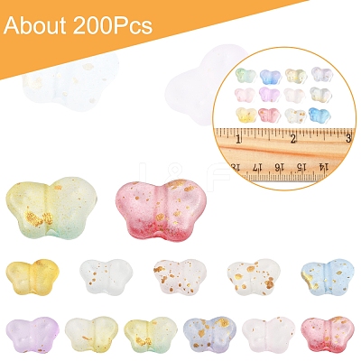 200Pcs Gradient Color Transparent Acrylic Beads MACR-FS0002-02-1