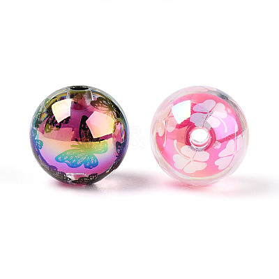 Printed Transparent Acrylic Beads MACR-T048-08-1