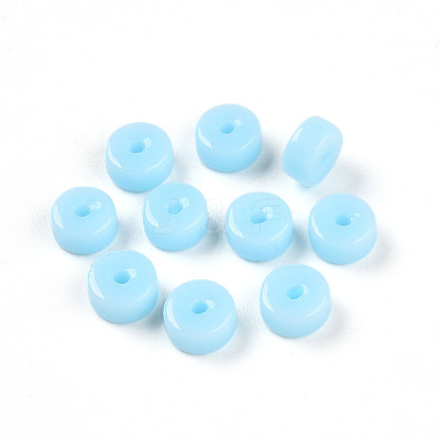 Opaque Solid Color Glass Beads X1-GLAA-N007-6x3mm-A06-1