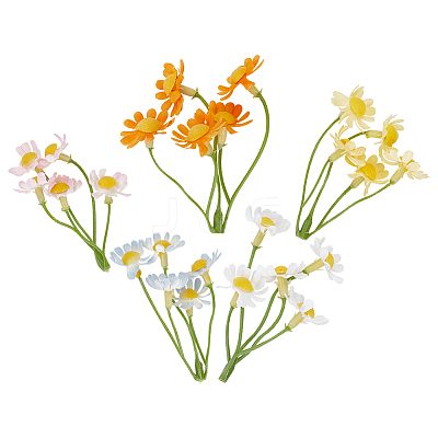 20Pcs 5 Colors Plastic Artificial Daisy Flower Bouquet AJEW-CA0003-72-1