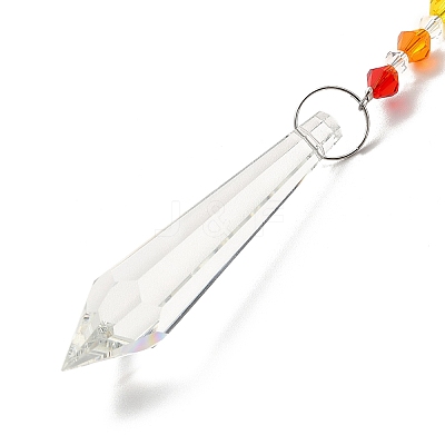 Chakra Theme Gemstone Pendant Decoration LS-AJEW-P098-12P-1