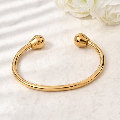 304 Stainless Steel Cuff Bangles BJEW-P387-02G-1