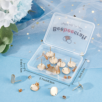 20Pcs Brass Stud Earring Findings KK-BBC0002-39-1