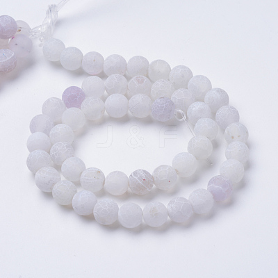 Natural & Dyed Crackle Agate Bead Strands G-T056-10mm-04-1