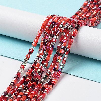 Gradient Color Electroplate Glass Bead Strands X-GLAA-E042-05-B09-1
