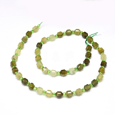 Natural Green Garnet Beads Strands G-O201B-34-1