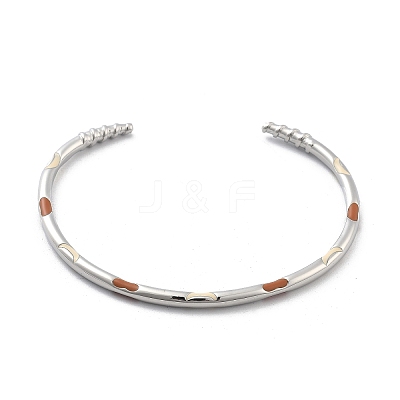 Brass Open Cuff Bangles for Women BJEW-G736-12P-02-1